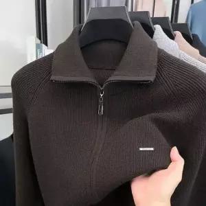 니트 울 캐주얼 남성패션 칼라넥 스웨터 기모 도톰 가디건 칼라 터틀넥 DL1