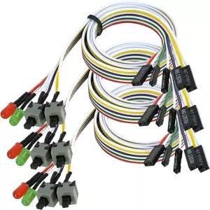 ThTRht 3팩 데스크탑 컴퓨터 PC 케이스 전원 공급 장치 켜기 끄기 리셋 푸시 버튼 스위치 ATX 전면 베젤