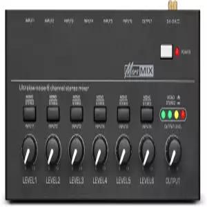 TKLBLS 라인 믹서 오디오 6채널 스테레오 6.35mm TRS/TS 출력 및 입력 초저잡음 미니 모노/스테레오 스위치