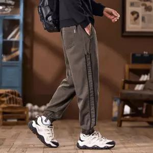 훌리오 남자배기바지 배기핏 바지 가을 스트라이프 패치 캐주얼 팬츠 배기 조거 카고 주니어 UNO3