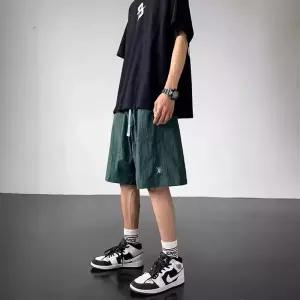 훌리오 팬츠 실크 여름 빈티지 빠른 배기핏 슬랙스 스트리트 쿨 아이스 건조 남자배기바지 반 하이 5부팬츠