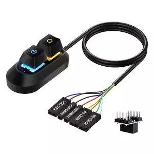 데스크톱용 신룬 외장 전원 버튼 PC 스위치 푸시 수동 작동 검은색