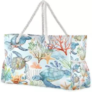 세냐 대형 비치백 토트 수영 캔버스 숄더백 매일 체육관 여행용 방수 가방