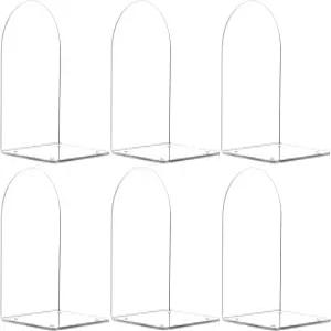 Adwikoso 책꽂이용 투명 아크릴 홈 오피스 학교 및 데스크톱 장식용 책꽂이 원형 호 6