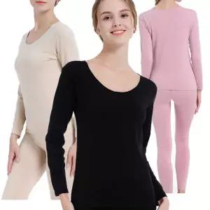 여자 겨울 내복 기모 안감 선물 용 내의 상하 세트 슬림내복 여성내의