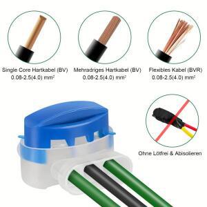 10개/20개/30개/100개 전기 IDC 314 박스 3방향 실외 배선 커넥터 로봇 잔디깎이 관개용 자동 절연 절단 방