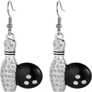 UNIFT 여성용 볼링 귀걸이 다이아몬드 장식이 달린 시크 패션 스포츠 스타일 볼링공 애호가 주얼리 선물