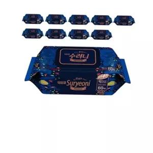 빅사이즈물티슈 더 크고 두툼해진 대형 물티슈 60매 10팩