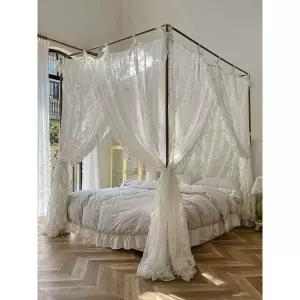 캐노피 침대 프레임 그물 스 침실 공주풍 꾸미기 스탠드 장식