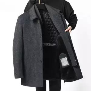 반코트 남성 겨울 슬림 모직 가을 그 빅사이즈