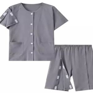 어깨수술 환자복 벨크로 상하세트 반팔 트임 수술복 병원 검진 재활복 깁스