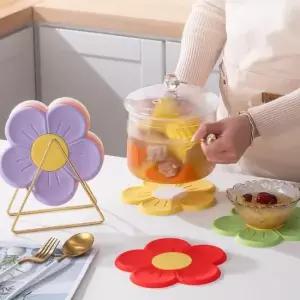 티코스터 플라워 실리콘 냄비받침대 냄비받침 냄비 받침대