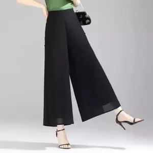 아브릴 바지 스커트 여름 캐주얼 여성치마바지 쉬폰 와이드 9부 UNO2
