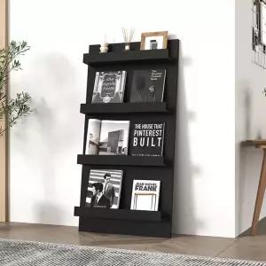 꽂이 거치대 브로셔 43x높이 검정색 길이 책전시대 홍보물 매거진랙 00 3층