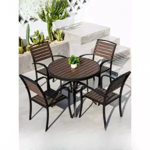 야외테이블세트 4인 베란다 베란다의자 세트 라탄 원형테이블