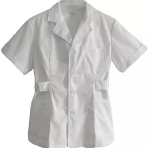 반팔 직원복 탑 의사 미용사 반소매 화이트 S 여름 관리사 가운 병원 유니폼 여성용