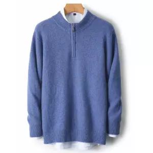 울 니트 캐주얼 이너 남자폴라니트 스웨터 반 퓨어 폴라 비즈니스 캐시미어 집업 보온 100% ible1