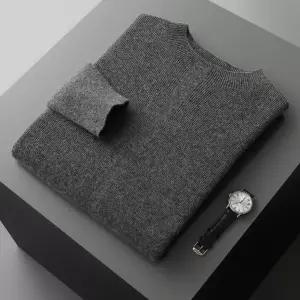 니트 캐주얼 풀오버 루즈핏 남자폴라니트 빅사이즈 순양털 폴라 반 100% ible1