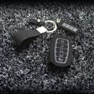 현대 팰리세이드 차량 샤무드 가죽 키케이스 키링