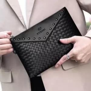 세미정장 클러치백 미니 모임룩 슬림 패턴 남성 직장인백 복주머니 07W996A0D4 블랙