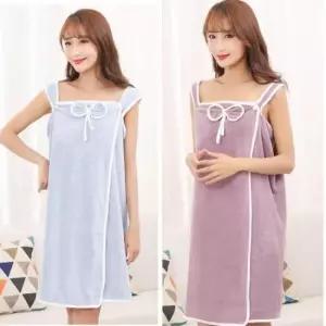 랩가운 보들 빠른 흡수 극세사 타올 수건 리본 샤워 가운