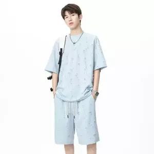 남사친 캐주얼 여름 투피스 반팔세트 트레이닝 운동복 쿨링 반팔 세트 티셔츠 반바지 컴포트 5부 admr2