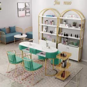 대리석 럭셔리 벨벳 네일테이블 테이블