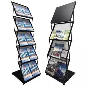 잡지 매거진랙 팜플렛 꽂이 인테리어 브로셔 접이식 전시회