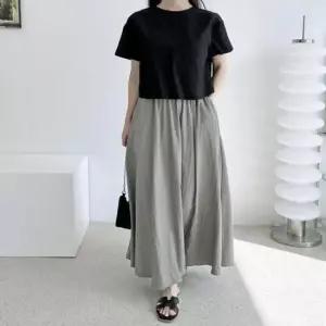 [SBD] KYI 맥시롱스커트 주름플레어