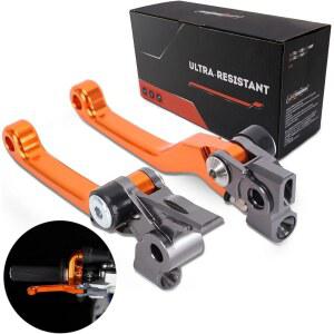 JFG 레이싱 더트 바이크 접이식 클러치 브레이크 레버, CNC 브레이크어웨이 레버 125 150 250 300 350 450 500 SXC EXC XF XCW XCF TPI XCFW SMR-Orange