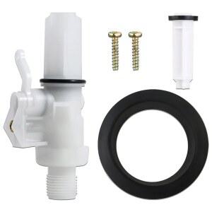 테스히트로그 업그레이드된 RV 변기 물 밸브 키트, 테트포드 아쿠아 매직 IV, 플라스틱, ABS 플라스틱 본체, 글로브 밸브, 포트 2개, 흡입구 1/2, 배출구 3/4, 부품 13168 교체