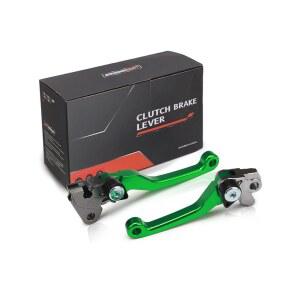 JFG 레이싱 더트 바이크 접이식 클러치 브레이크 레버, 레버 어웨이 KX125 06-08 / KX250F 05-12 KX450F 06-12 그린