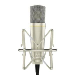 MA-67 스튜디오 콘덴서 마이크, 하이드로 팝 필터, 메탈 쇼크 마운트, XLR 케이블 및 마이크 백을 포함한 34mm 골드 대형 다이어프램 캡슐 - 음악 제작, 보컬 녹음 팟캐스트용