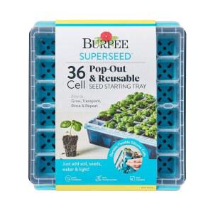 버피 슈퍼씨드 시작 트레이 36셀 재사용 가능한 시작 트레이 채소 꽃 허브 시작용 식물 묘목용 실내 재배 키트 발아 성공용