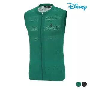 [디즈니골프]남성 아트웍 와펜 패턴 짜임 니트 조끼 베스트 DP1MKV004 GN_SC