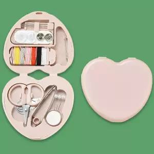 옷수선 휴대용 옷 수선 바느질 반짇 반짓 고리 세트 핑크 수선실