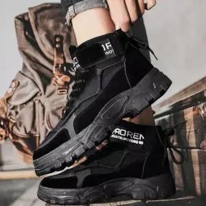 남성 하이탑 스트랩 워커 전투화 키높이 스포티 부츠