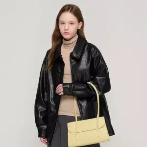 로아드로아 스퀘어 레더 숄더백 (옐로우) - 멀티 107726