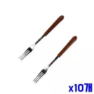 ksr (SM)심플 우드 티포크 2P x10개 과일포크 디저트포크