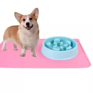 논슬림 매트 식기 고양이 강아지 애견 핑크
