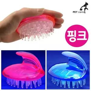 핑크 샴푸용 애완용품 실리콘돌기 맛사지 케어