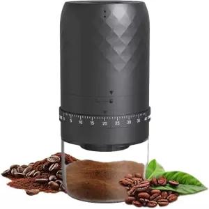충전식 휴대용 전동 커피 그라인더 맷돌방식 1회 10잔 가능 에스프레소용 캠핑 여행 사무실용 세척 브러쉬