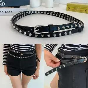 샤도스트벨트 실버 여성 허리띠 찡 포인트 가 비조 벨트 자켓