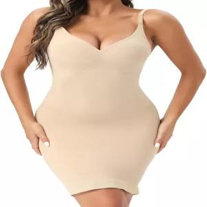 ELLARIS 여성용 스트랩리스 슬립 쉐이프웨어 풀 배 조절 언더드레스