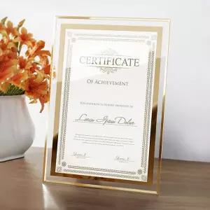 골드고급액자 골드색 A4사이즈 액자 고급형 A4상장액자