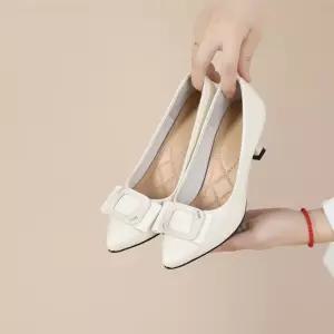 샤오원샵 여성용 여름 스틸레토 키작녀 하이힐 리얼가죽 구두 소프트 하이 키높이 엄마구두 커리어 워킹 힐 꾹5