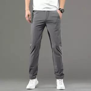 호크아이 남자 바지 캐주얼 데일리룩 배기핏 봄여름 주름 방지 사방 스판 소프트팬츠 아이스 긴 KEY KUK5