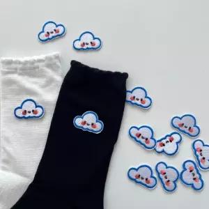 턴인  구름 하늘 와펜 DIY 귀여운 자수 패치 열접착 패딩수선 핑크 가방 리폼