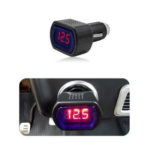 가스딘 자동차 LED 디스플레이 전압계 DC 12V 24V 배터리 전압 테스터 디지털 패널 미터 트럭 오토바이용 전기 게이지 모니터 범용 액세서리