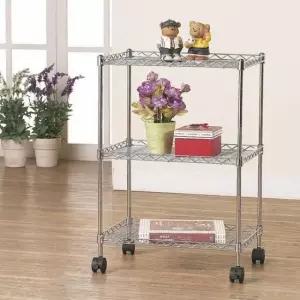 [SBD] 메탈랙 수납 3단 코너 거실용 철제선반 이동식 정리대